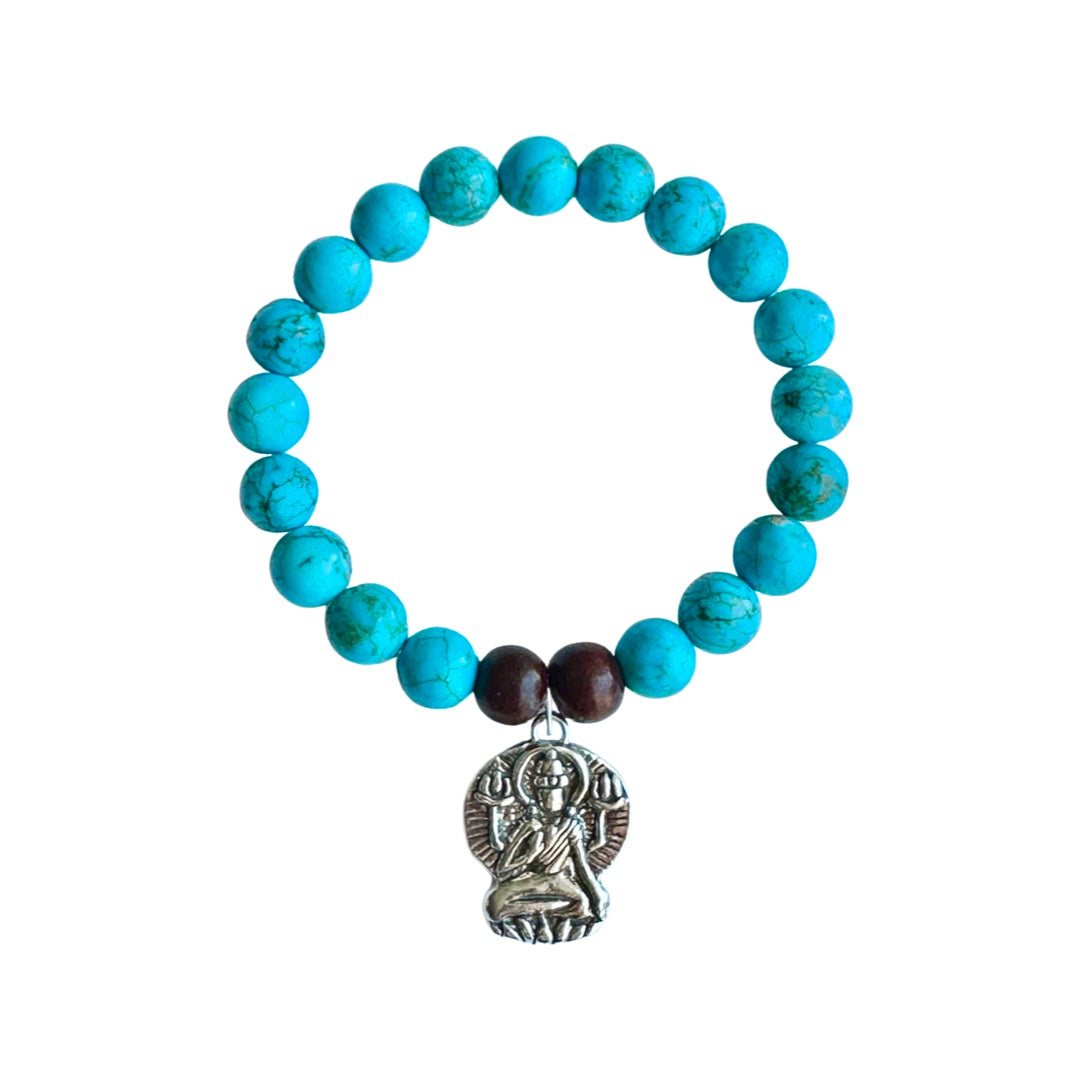 BB14 Blue Howlite and Sandalwood Bracelet with Lakshmi