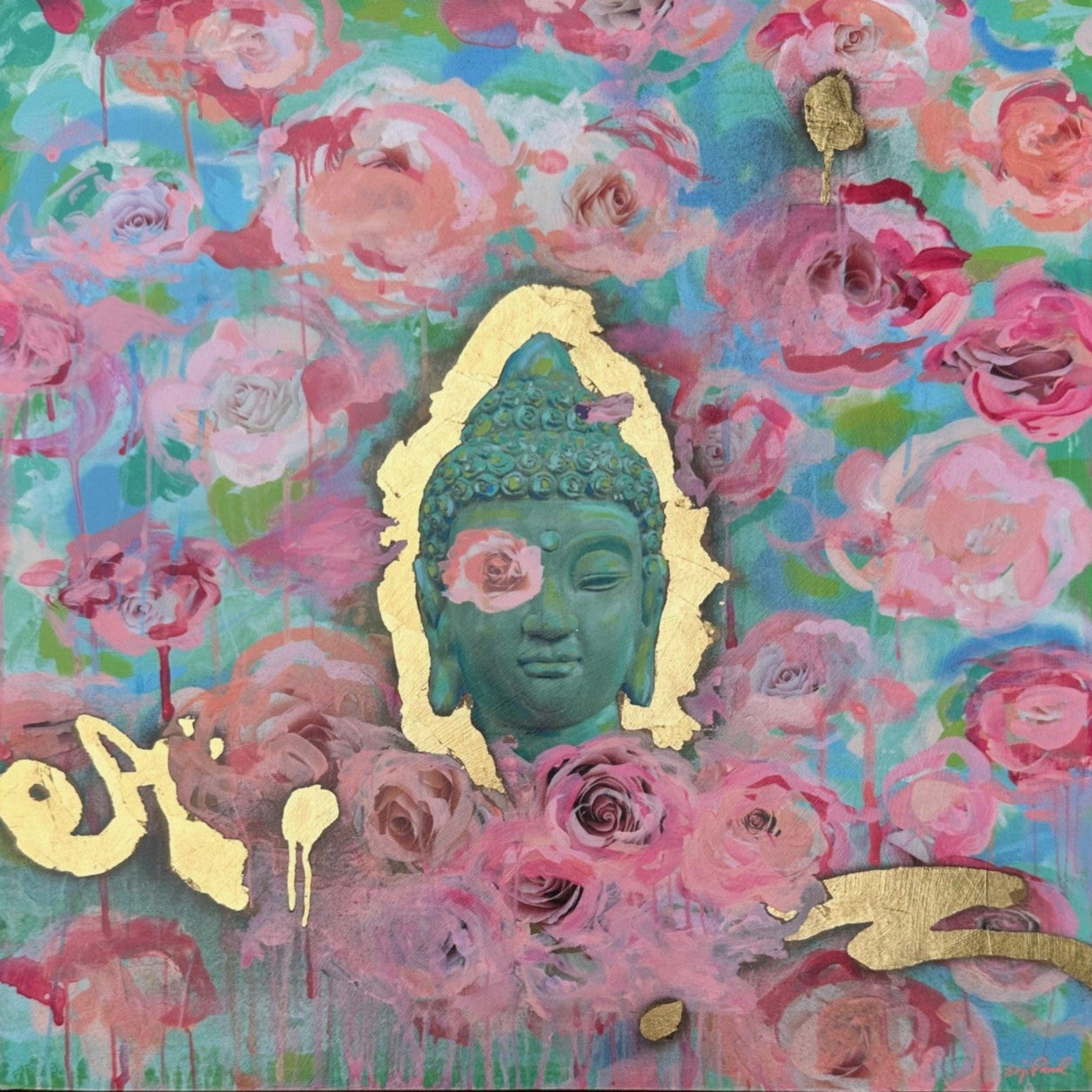 12 x 12 Pink Buddha Fest (Framed & Artist Enhanced)