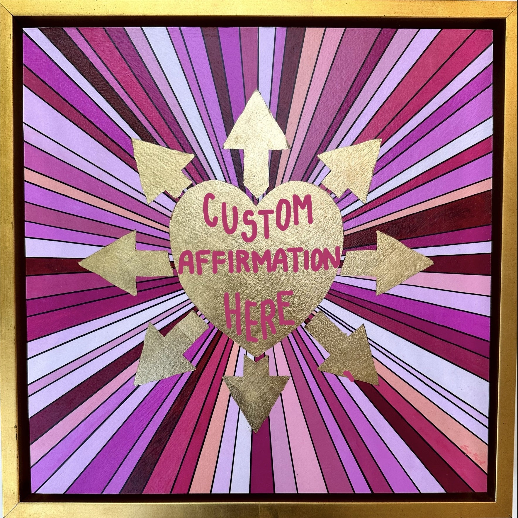 12 x 12 Hot Pink Passion Love (Framed & Artist Enhanced - Custom)