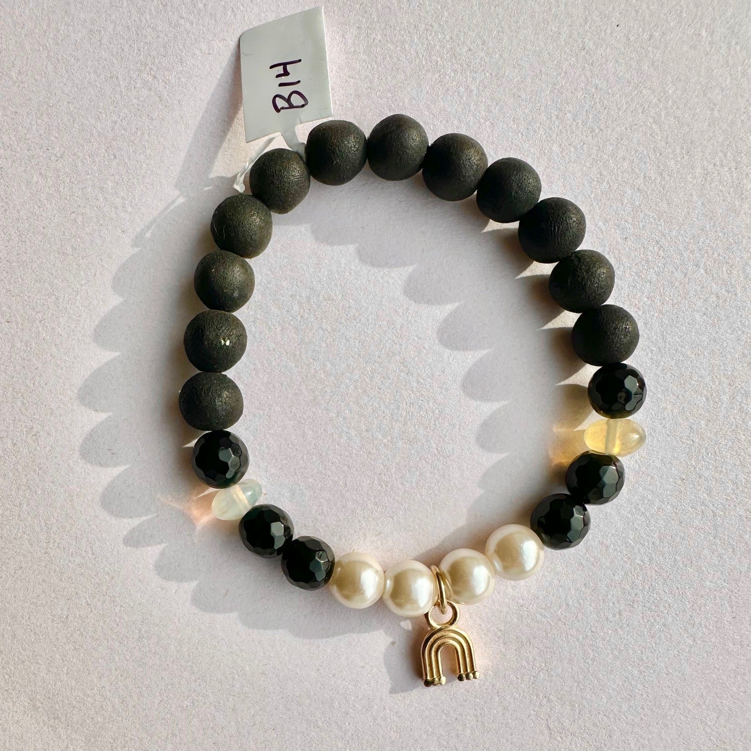 Rainbow Charm with Pearl Bracelet