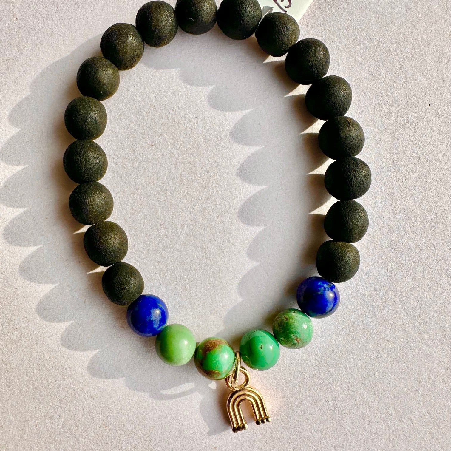Rainbow Charm with Jade Bracelet