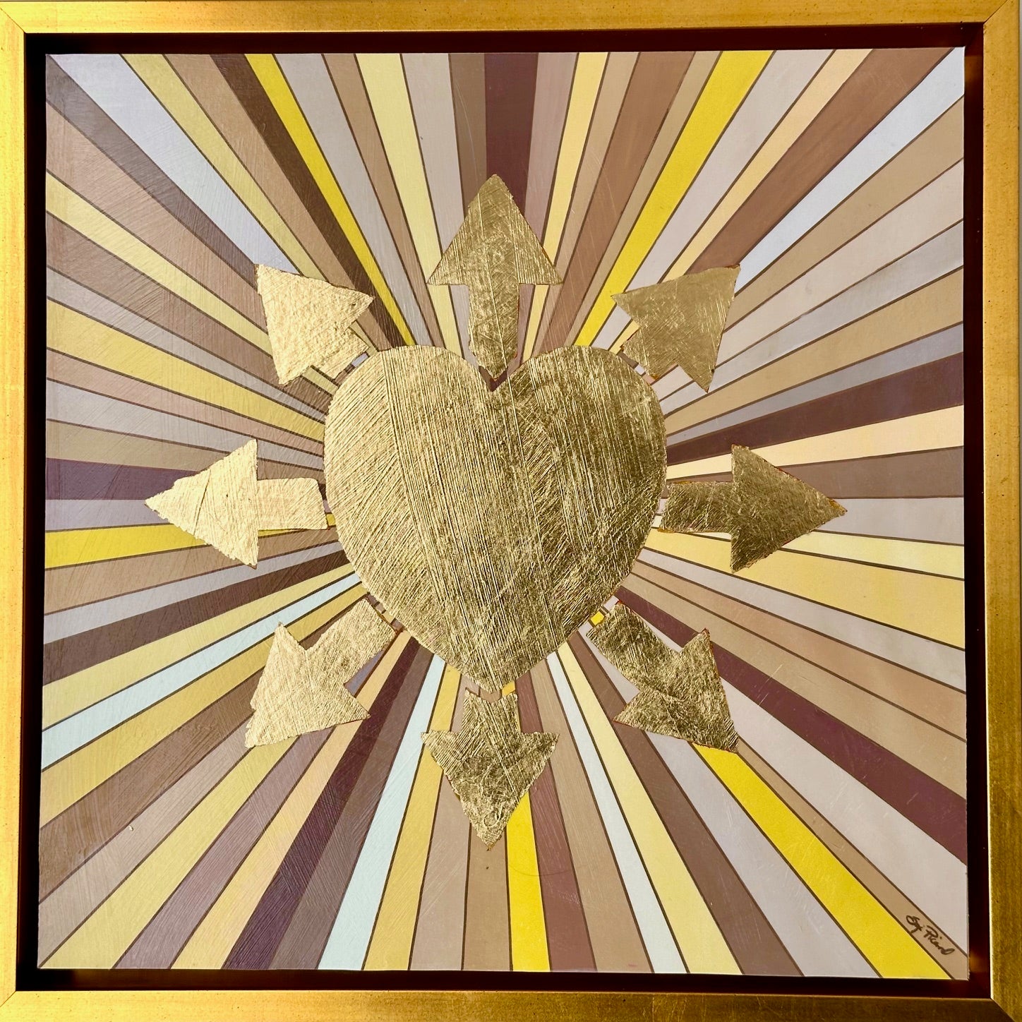 12 x 12 Gold Struck Love (Framed & Artist Enhanced - Custom)