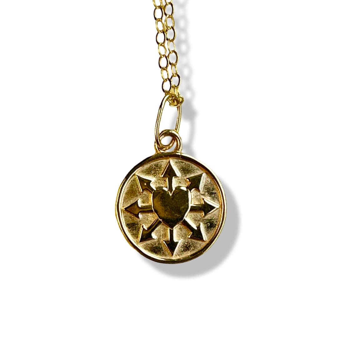 Love Manifest Round (Small) in 14k