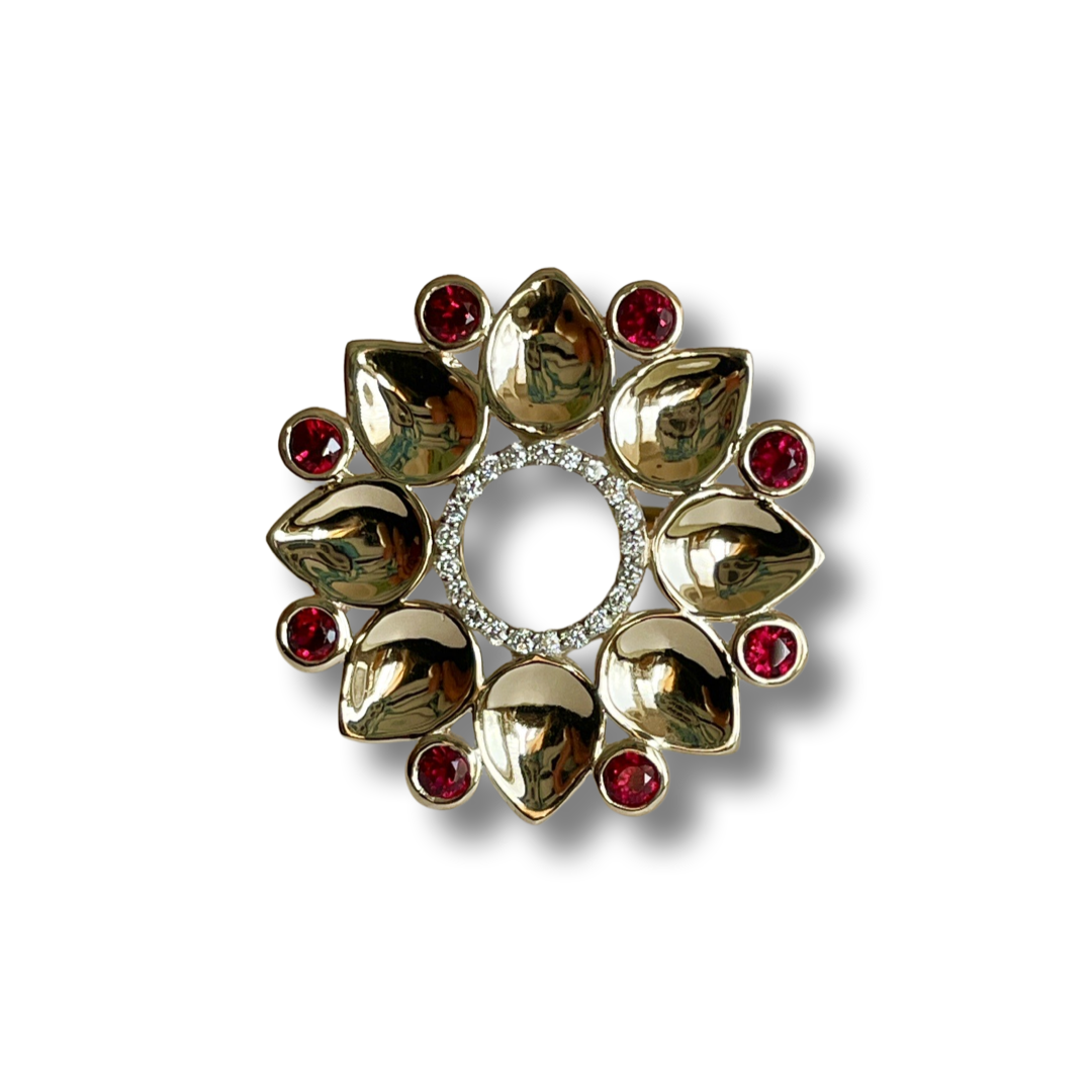 Bohoshakti Lotus Ruby Ring