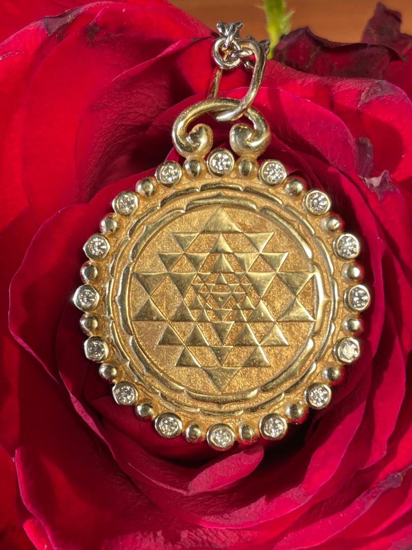 Shri Yantra - Large with Diamonds (Medium also available)