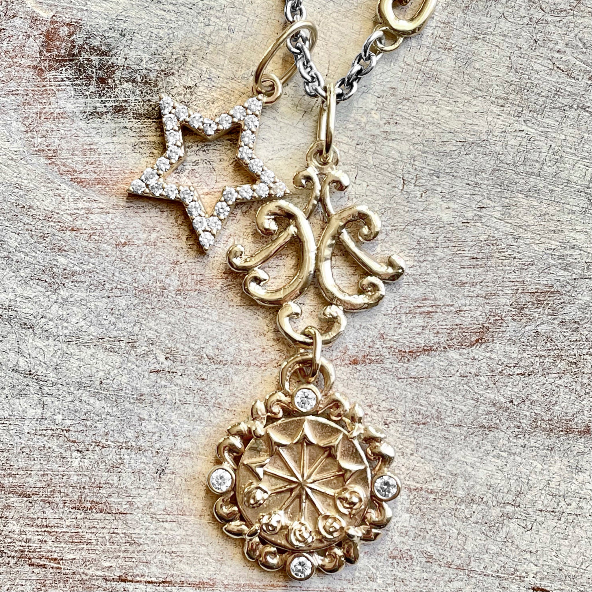 Lalita's Arrows with Diamond and Lotus Petals on Large Union Connector