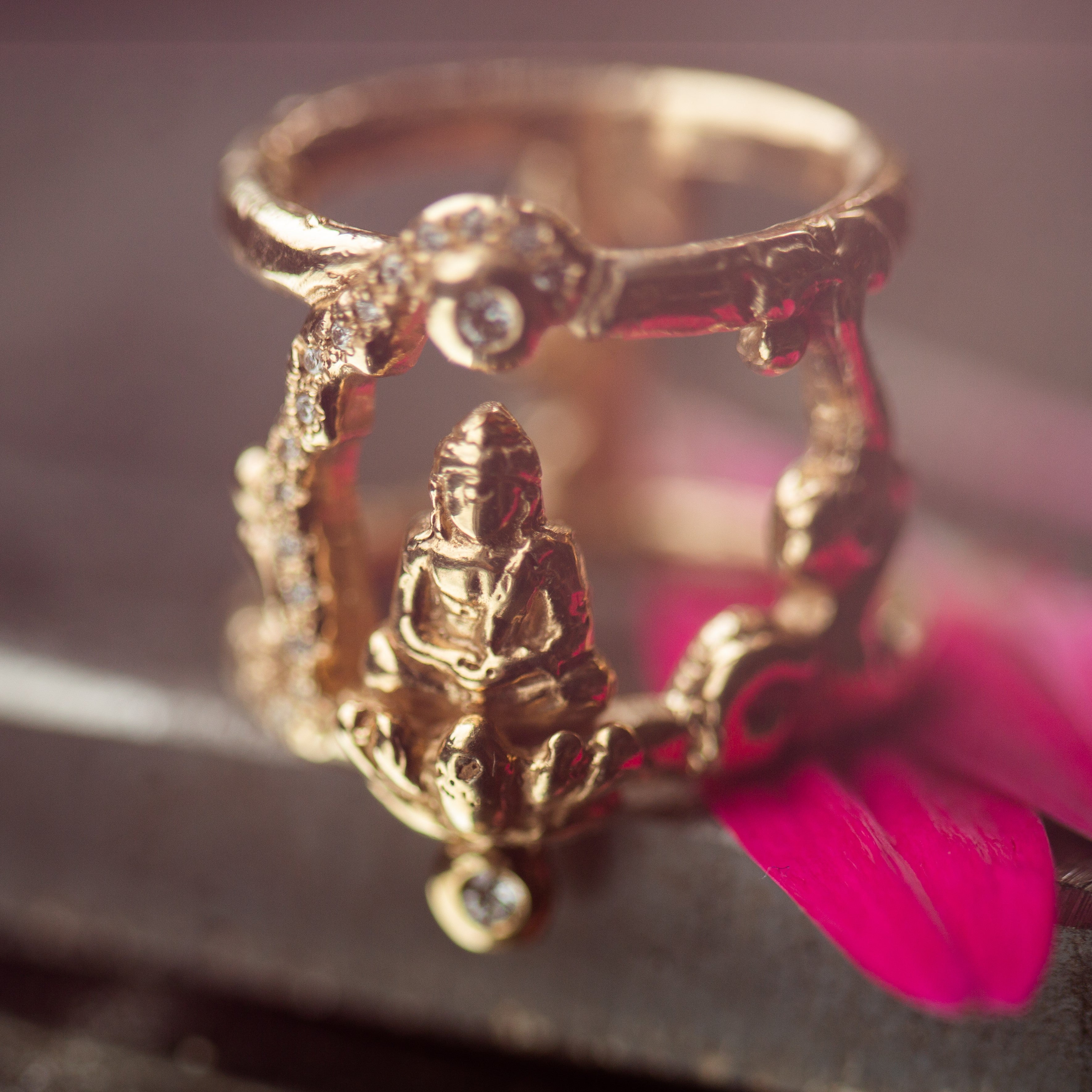 Buddha Halo Diamond Ring