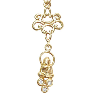 Floating Diamond Buddha on Baroque Lotus Connector