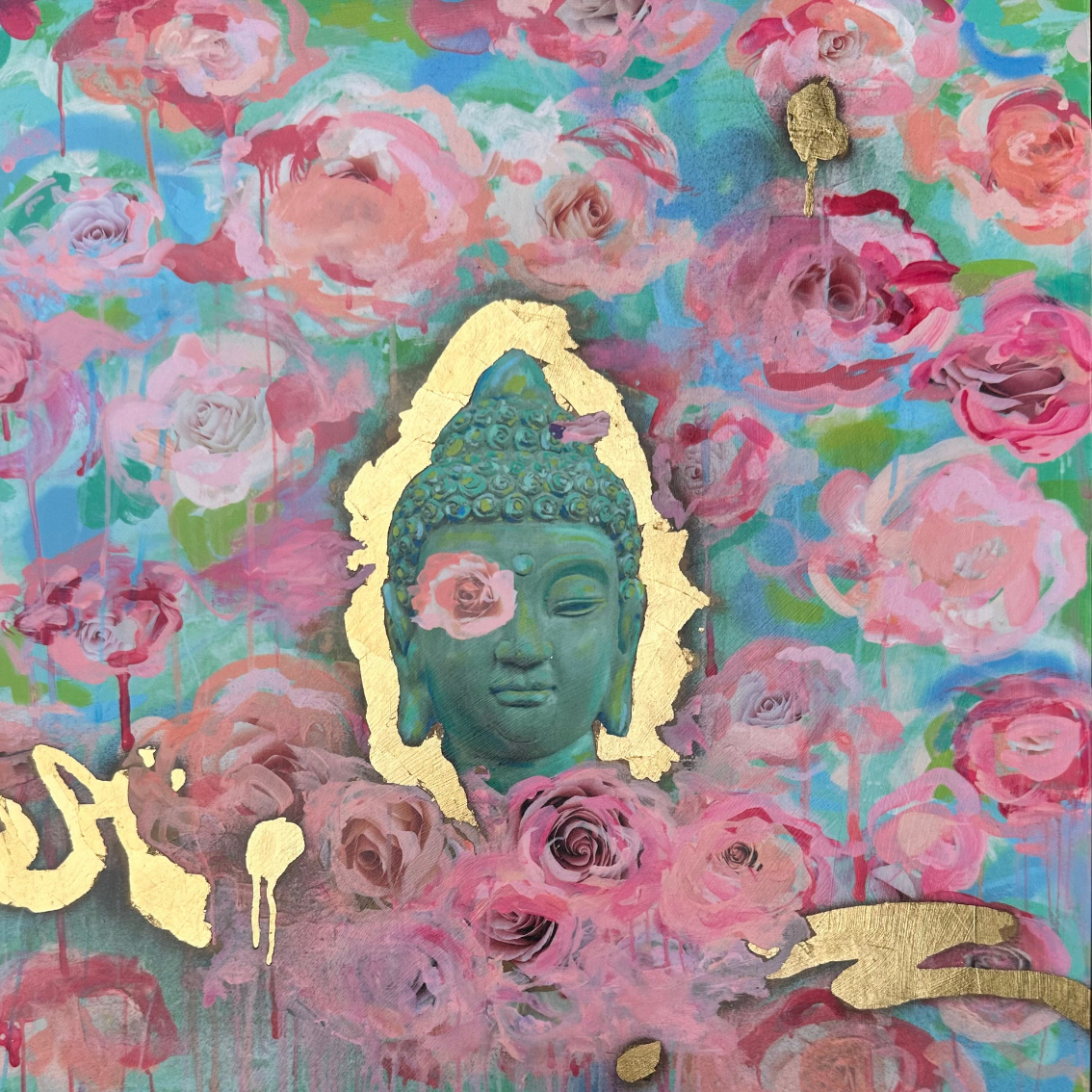 8x8" Pink Buddafest Artist Enhanced Print by Sonja Picard