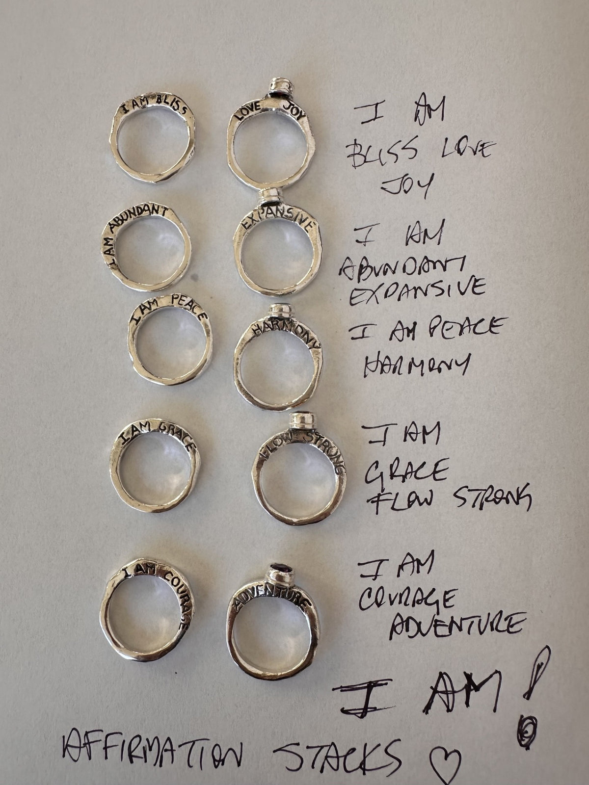 Affirmation Stack Rings
