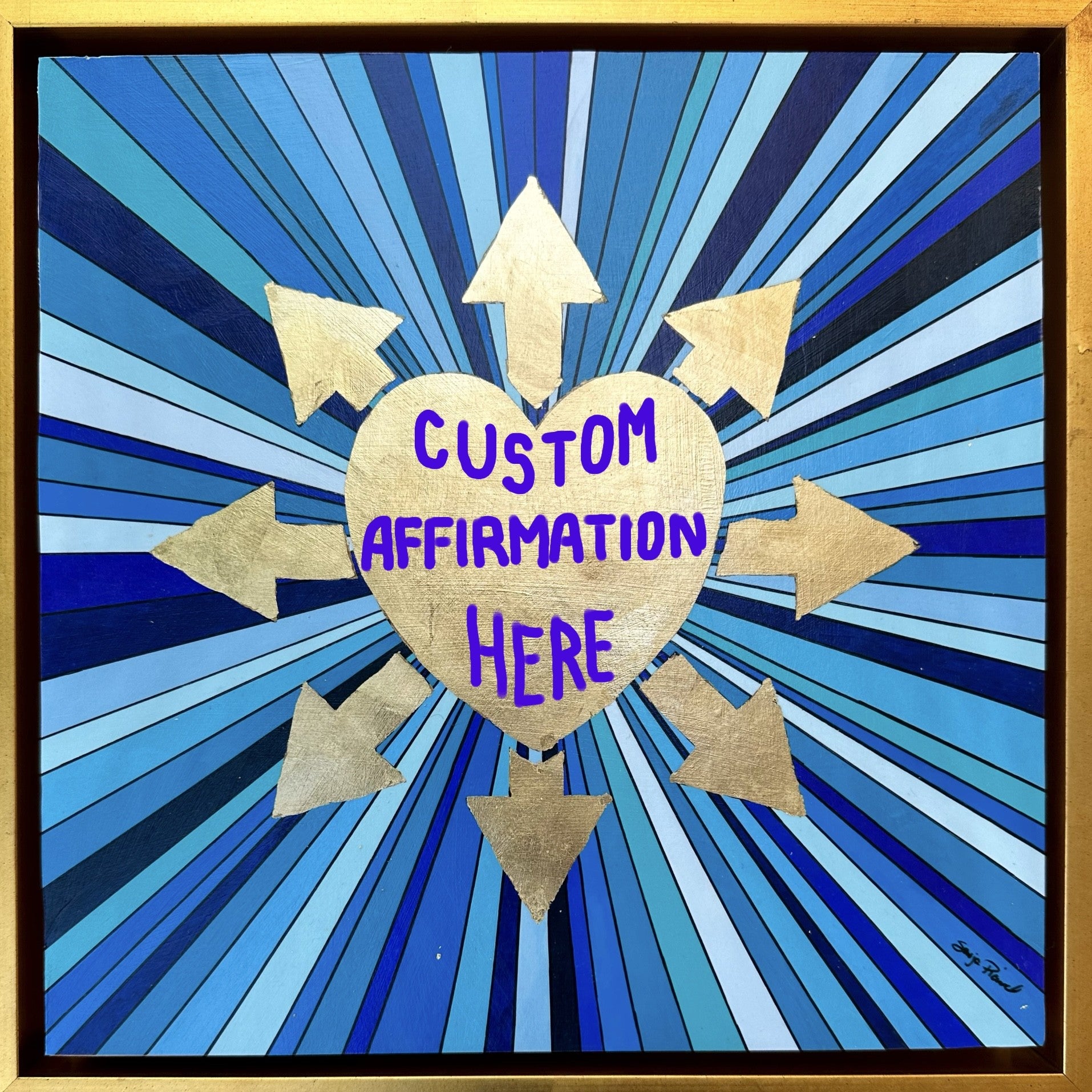 12 x 12 Blue Chill Love (Framed & Artist Enhanced - Custom)