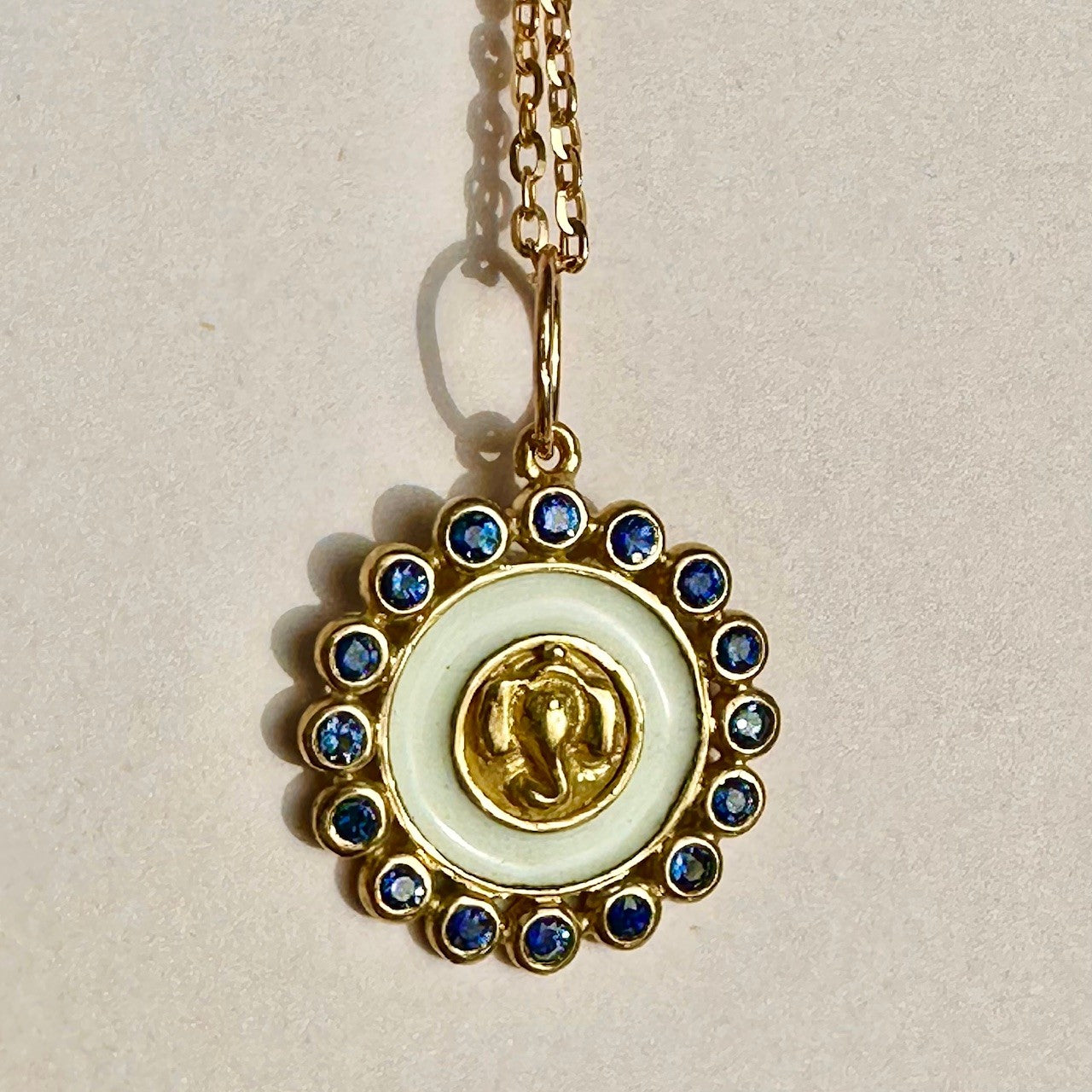 Baby Ganesh with Blue Sapphires