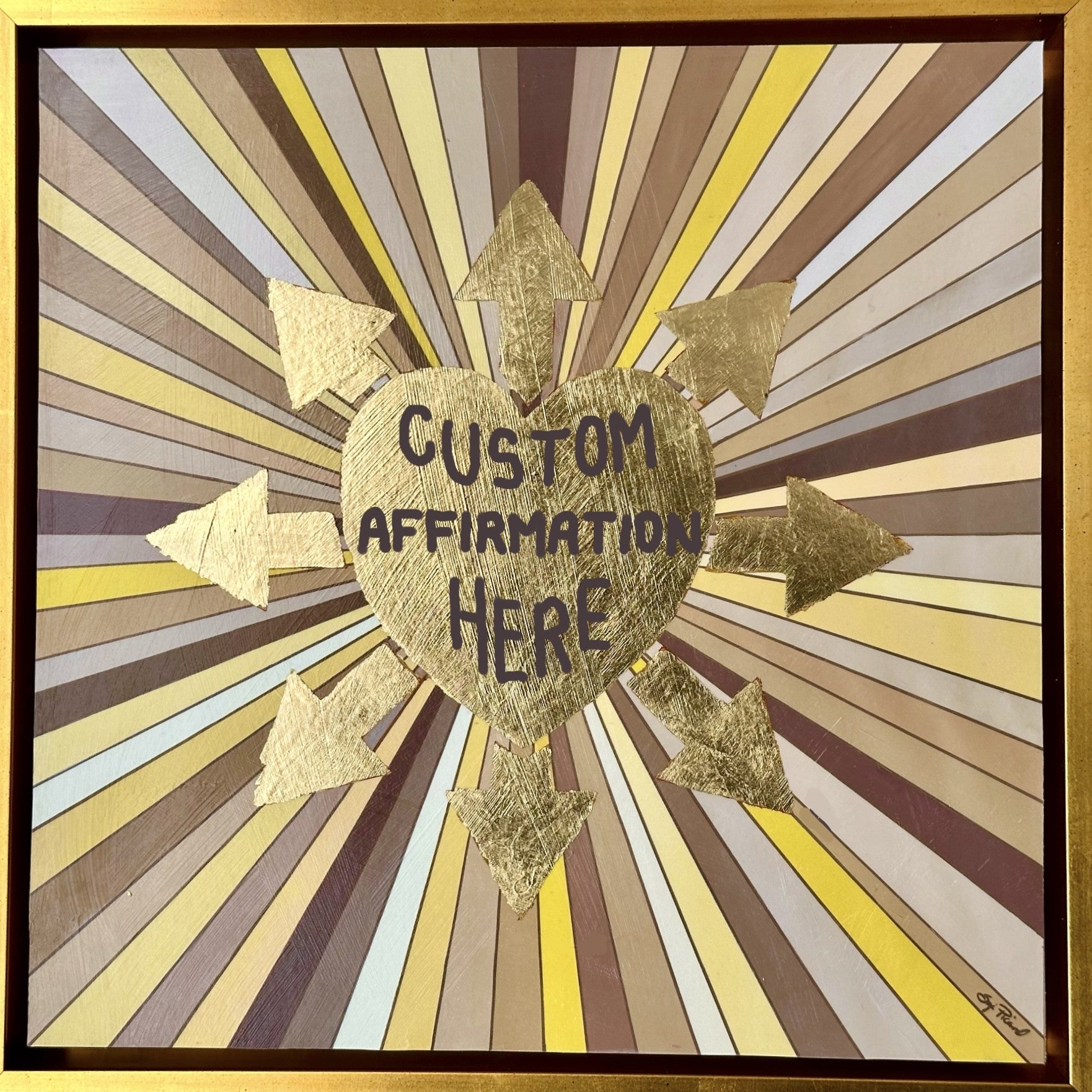 12 x 12 Gold Struck Love (Framed & Artist Enhanced - Custom)