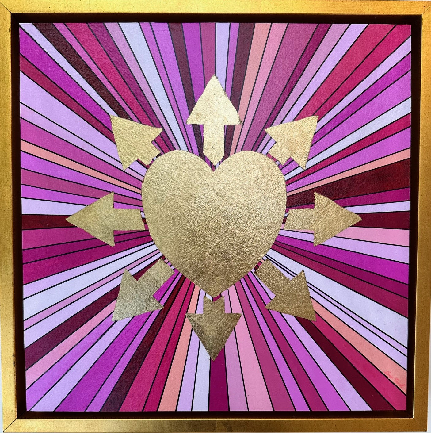 12 x 12 Hot Pink Passion Love (Framed & Artist Enhanced - Custom)