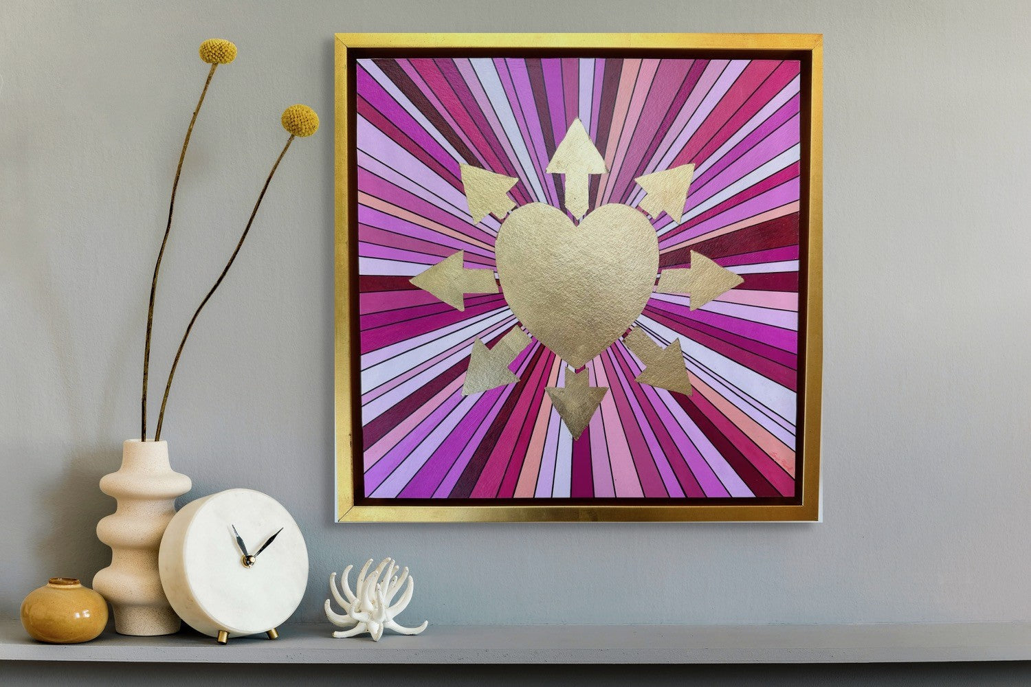 12 x 12 Hot Pink Passion Love (Framed & Artist Enhanced - Custom)