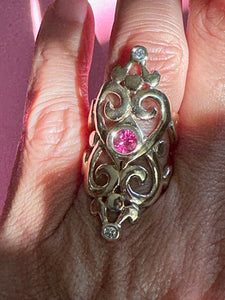 Double Lotus Heart Ring