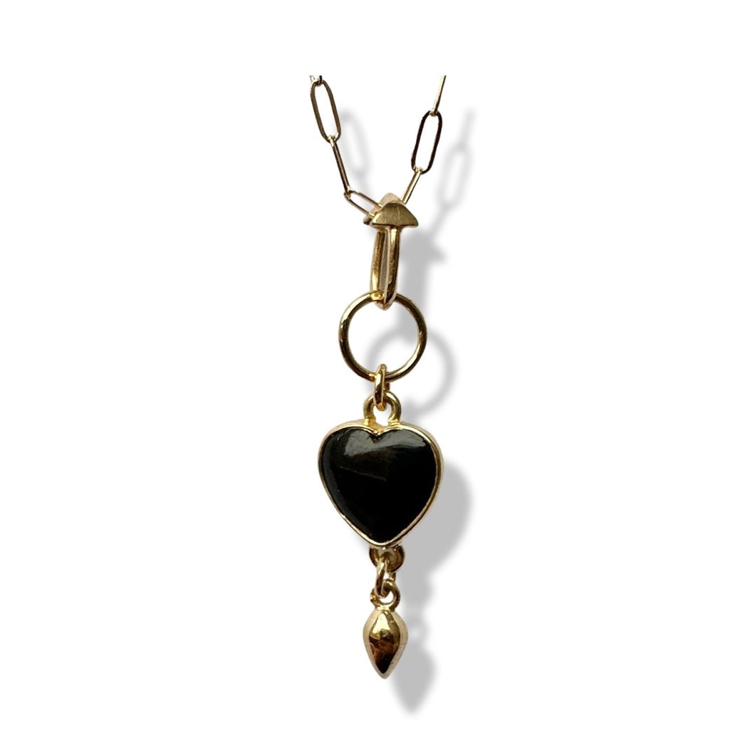 Black Onyx Heart Pendulum
