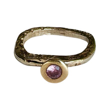 Load image into Gallery viewer, Gold Ganesh Stack Ring with Pink Sapphire
