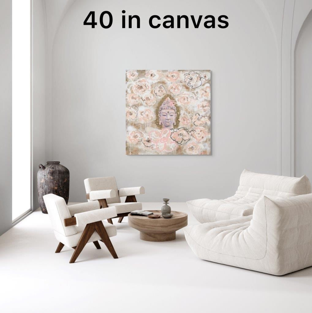Floating Buddha in a Dream of Roses (Print)