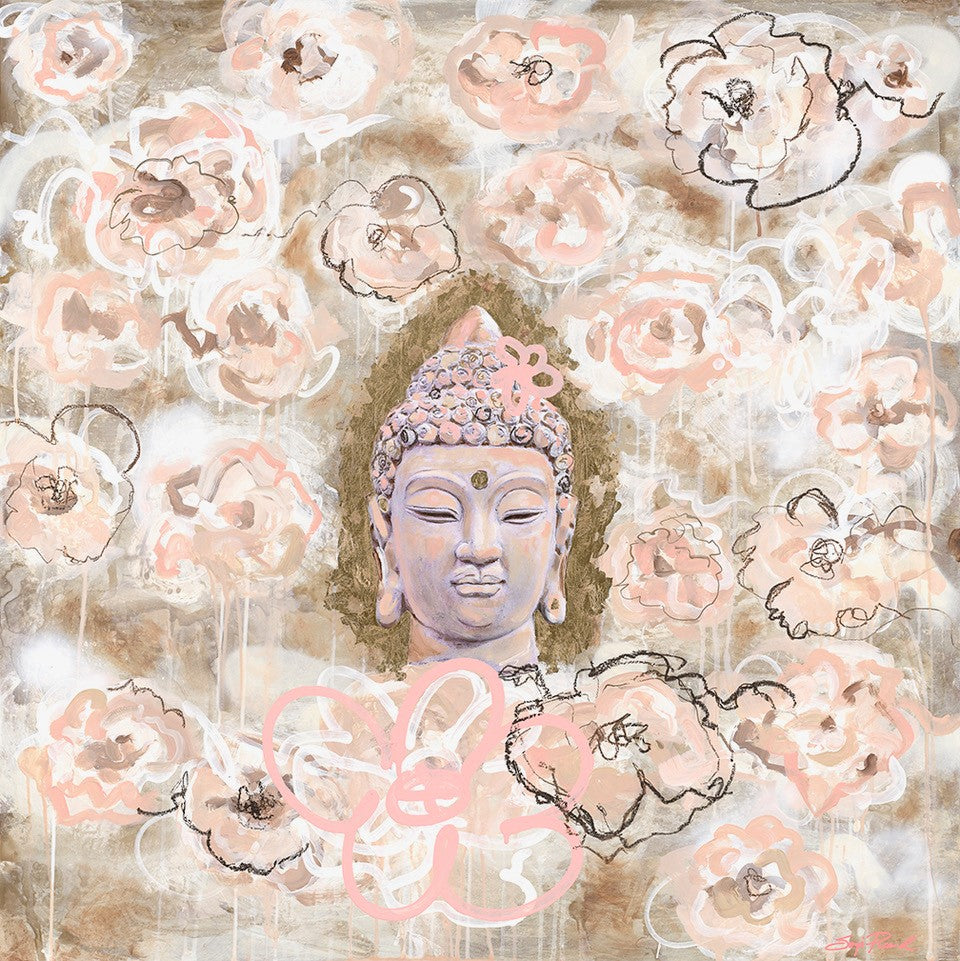 Floating Buddha in a Dream of Roses (Print)