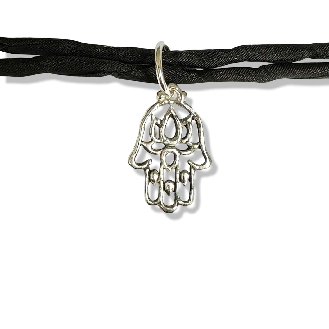 Hamsa Hand with Lotus Wrist Wrap - Protection & Unfold Possibilites