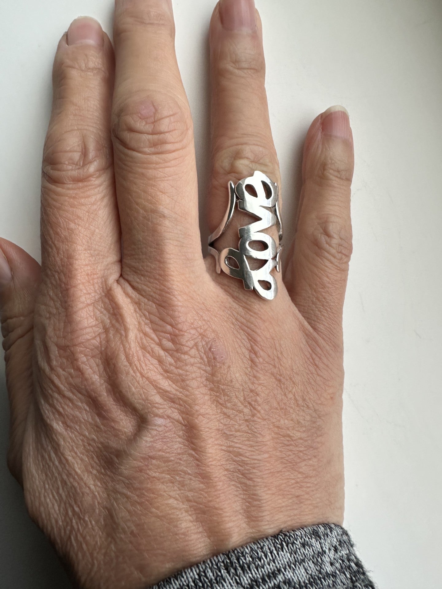 Large Love Ring in Silver