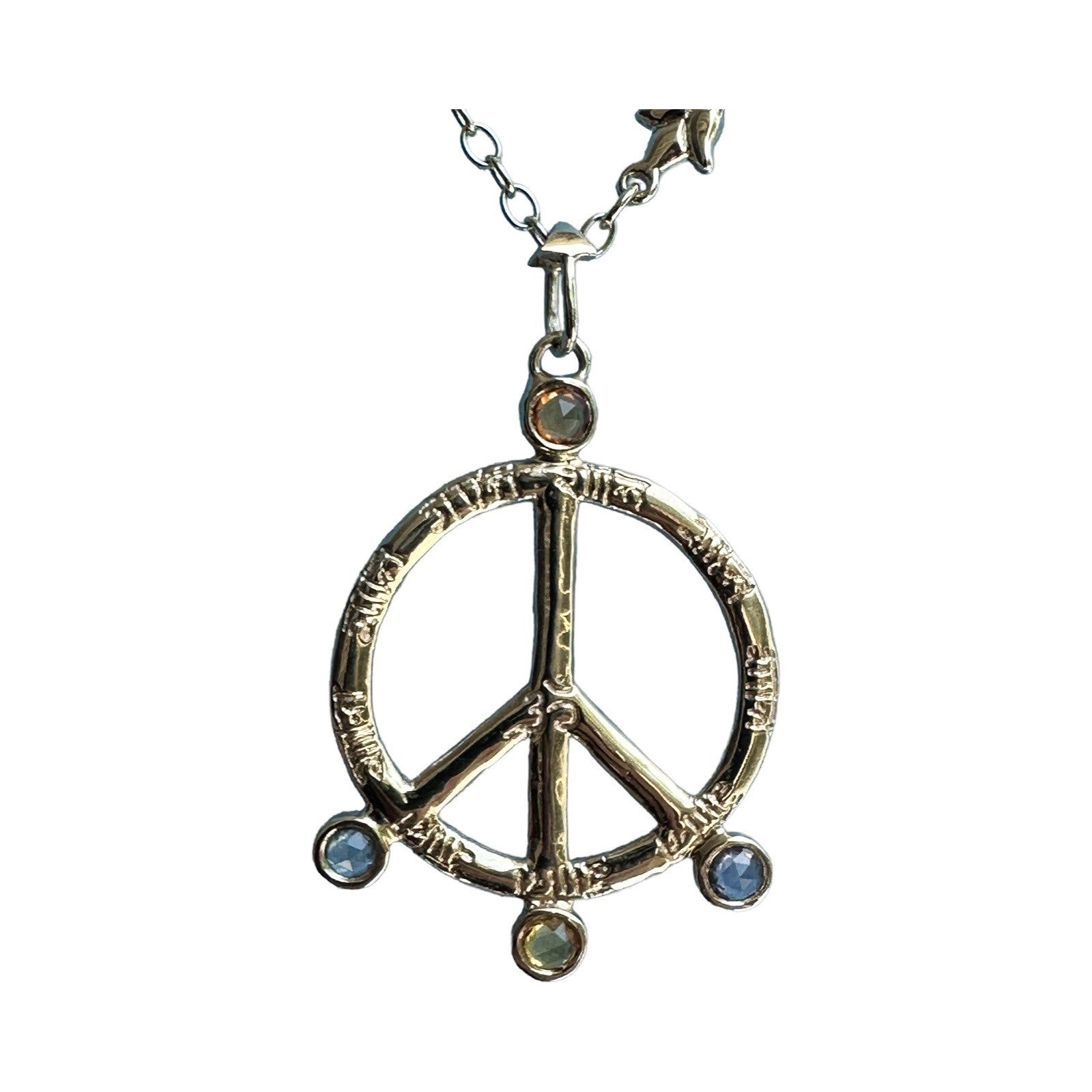 Multicolored Sapphire Peace Sign