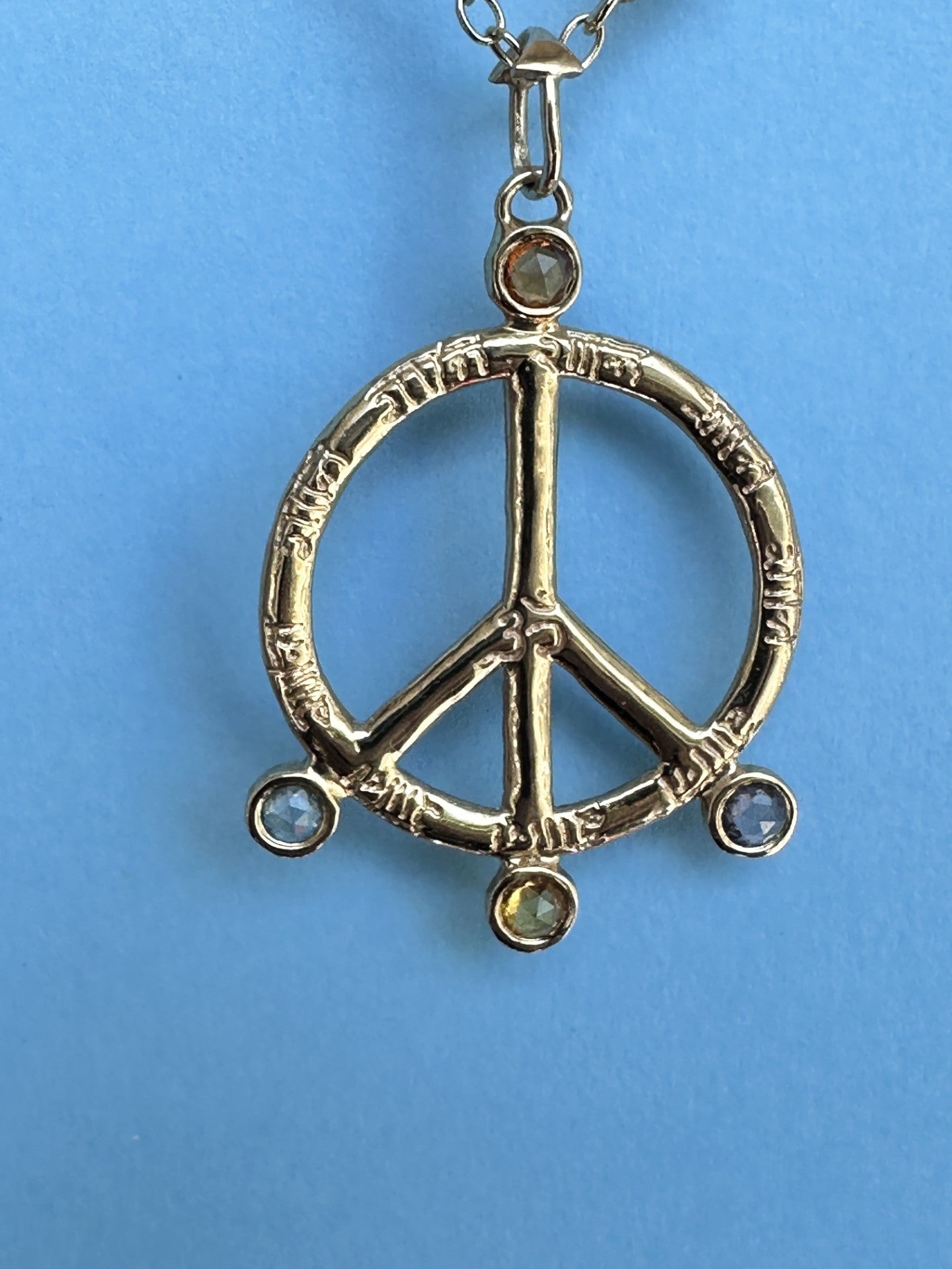Multicolored Sapphire Peace Sign