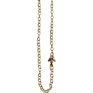 14K Gold with Lotus Bud and Heart Chain