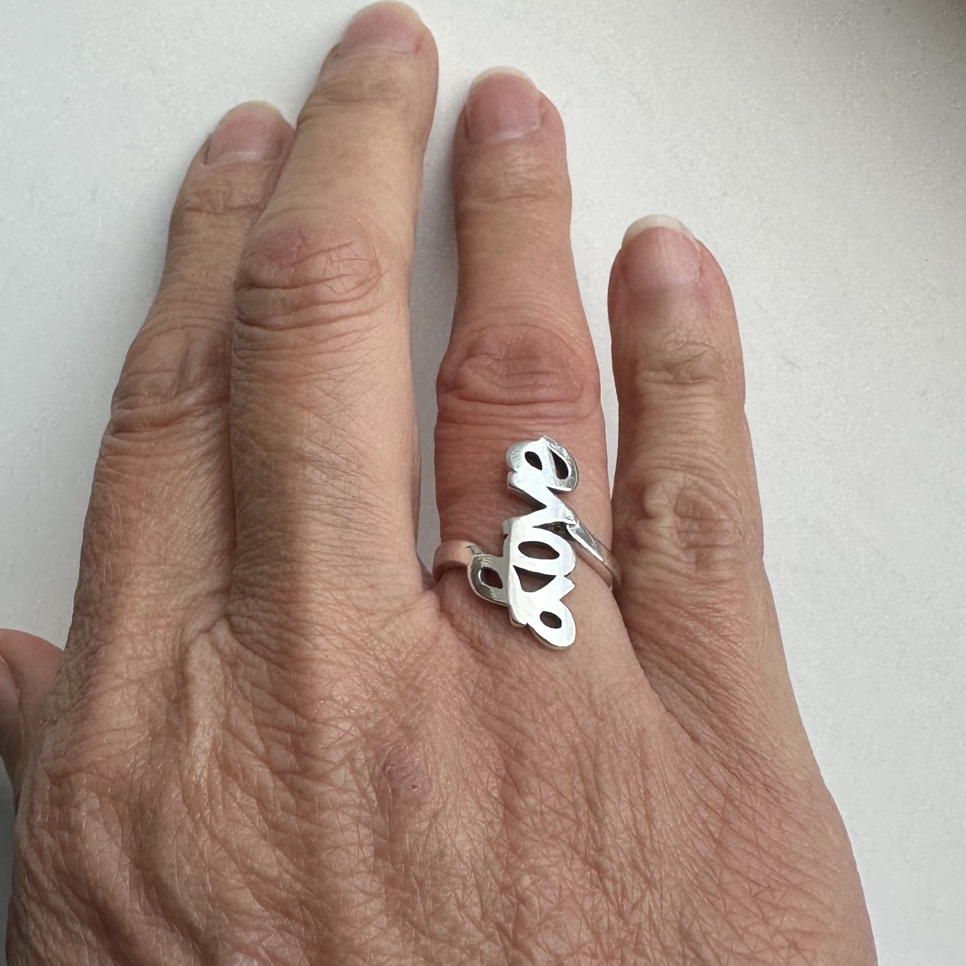 Small Love Ring in Silver