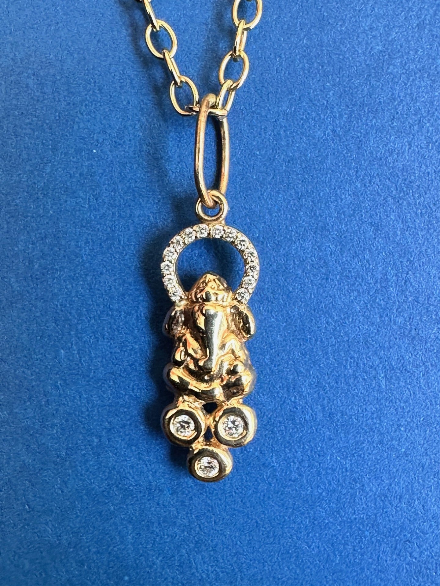 Floating Diamond Halo Ganesh