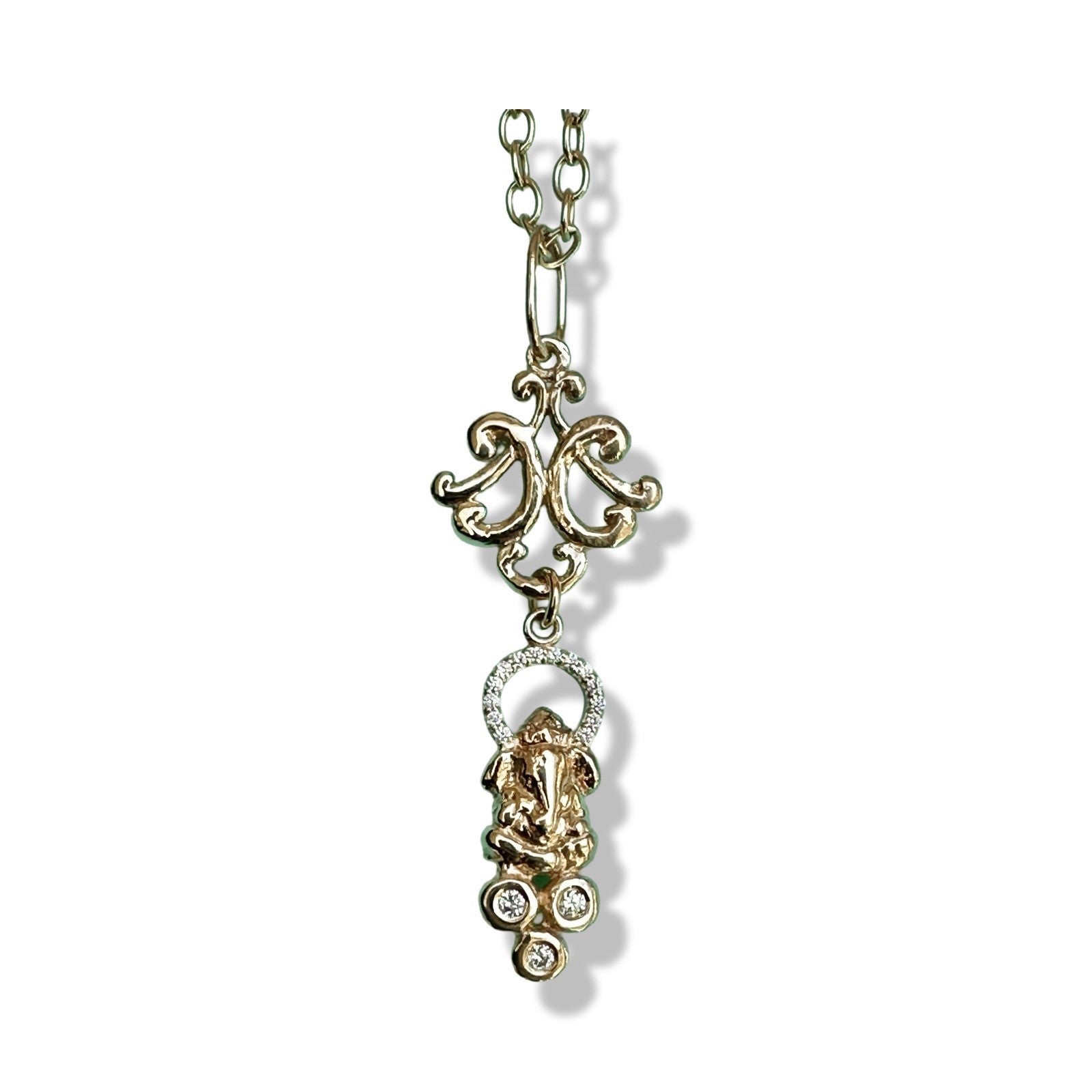 Floating Diamond Halo Ganesh with Small Connector