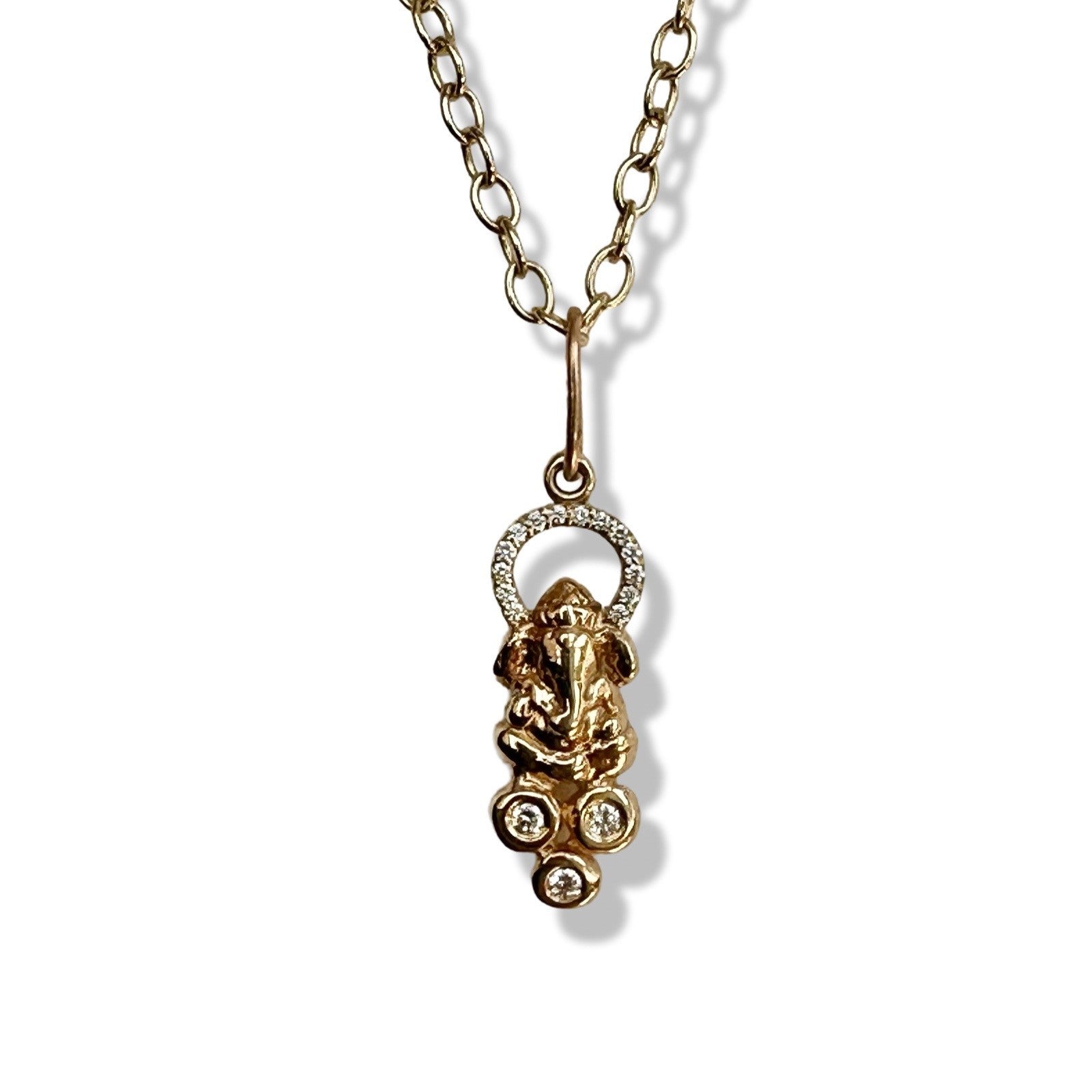 Floating Diamond Halo Ganesh