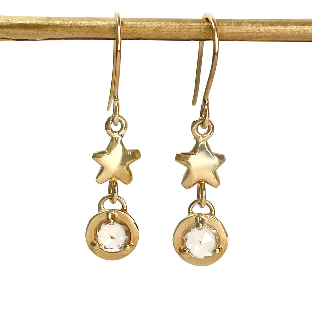Star and Sapphire Moon Earrings