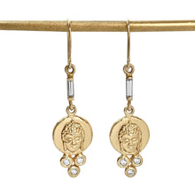 Load image into Gallery viewer, Triple Diamond Buddha Earrings
