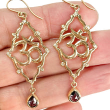 Load image into Gallery viewer, Shakti Om Earrings with Pear Lavender Spinels
