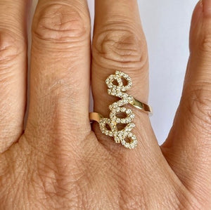 Small Diamond Love Ring