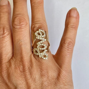 Large Diamond Love Ring