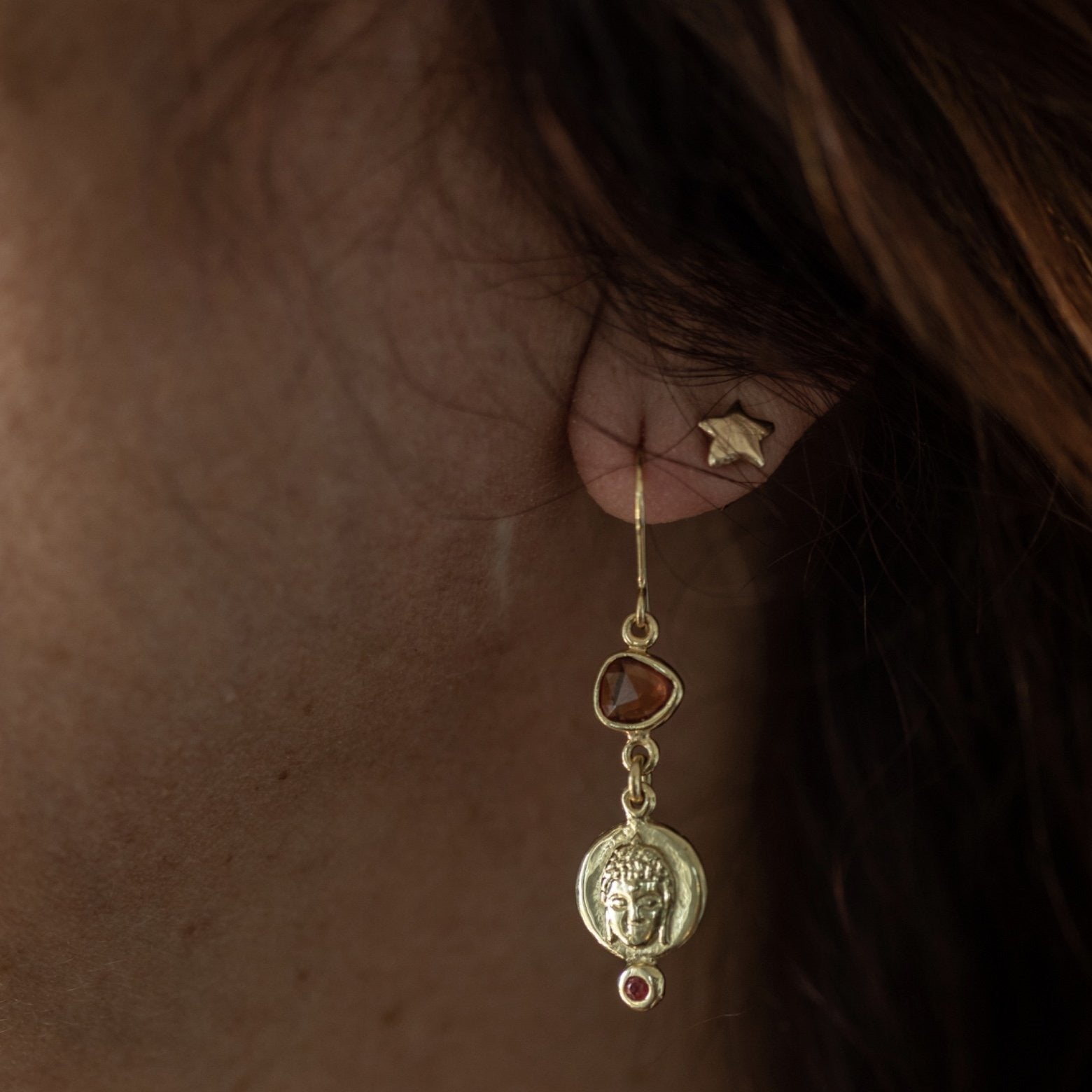 Buddha Sapphire Earrings