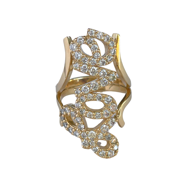 Large Diamond Love Ring