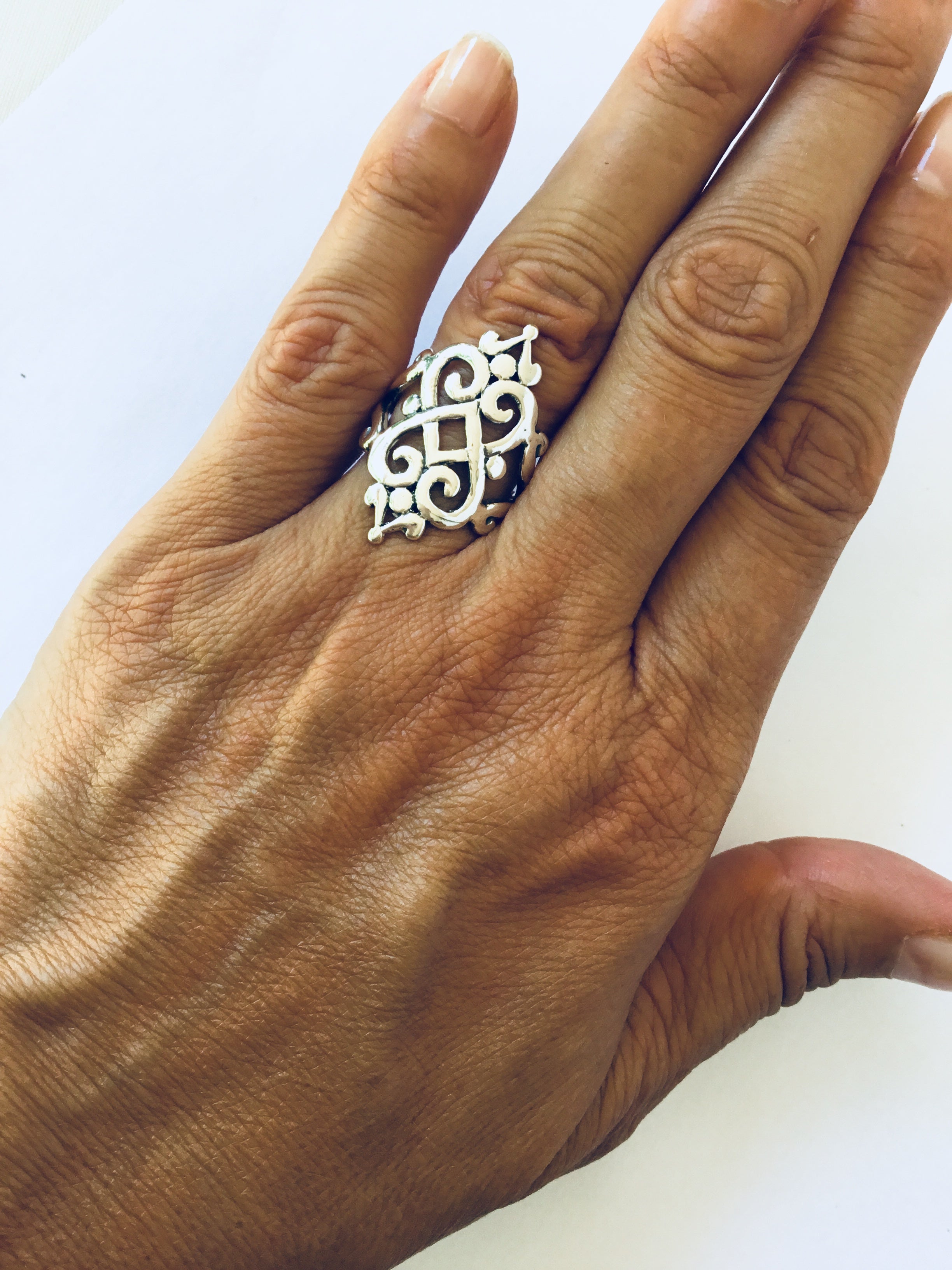 Double Lotus Heart Ring