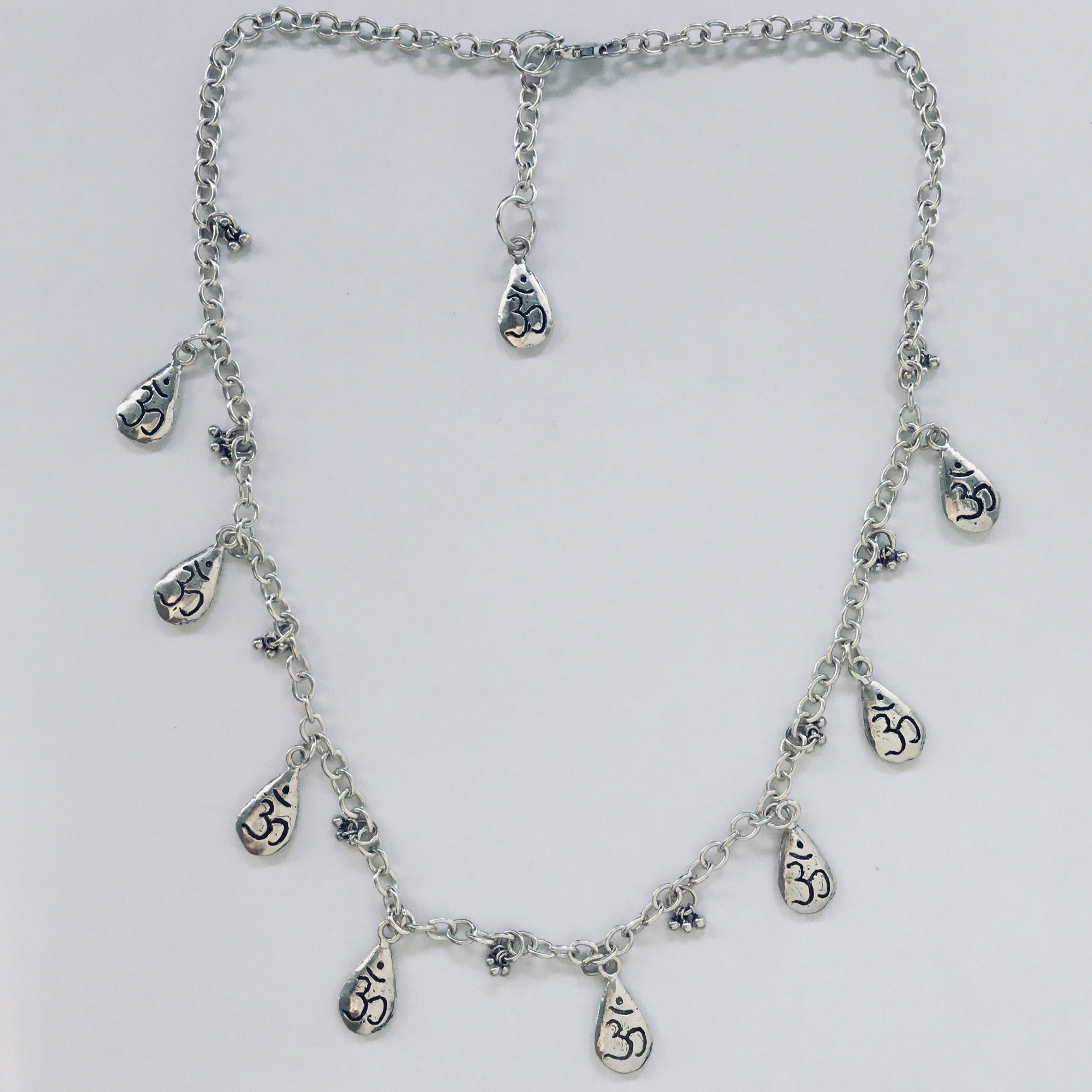 Om Drop 9 Charm Necklace