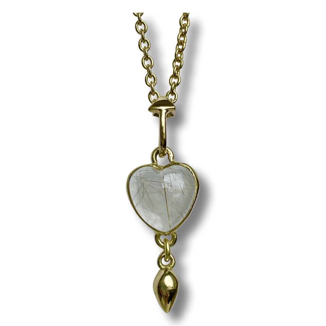 Rutile Quartz Heart Pendulum