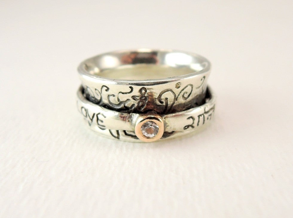 Love Peace Spin Ring Sterling Silver