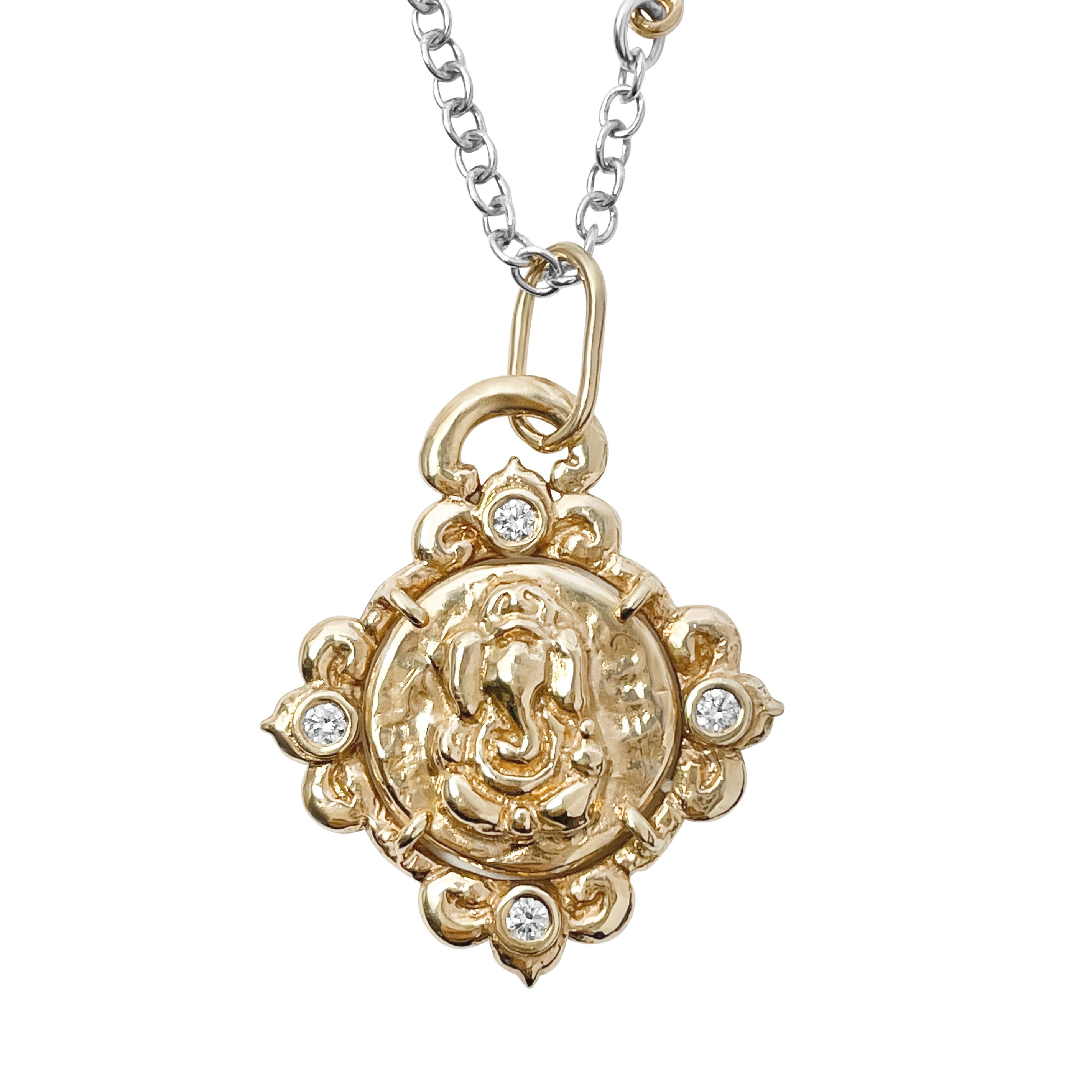 Ganesh on 4 Direction Lotus and Diamonds
