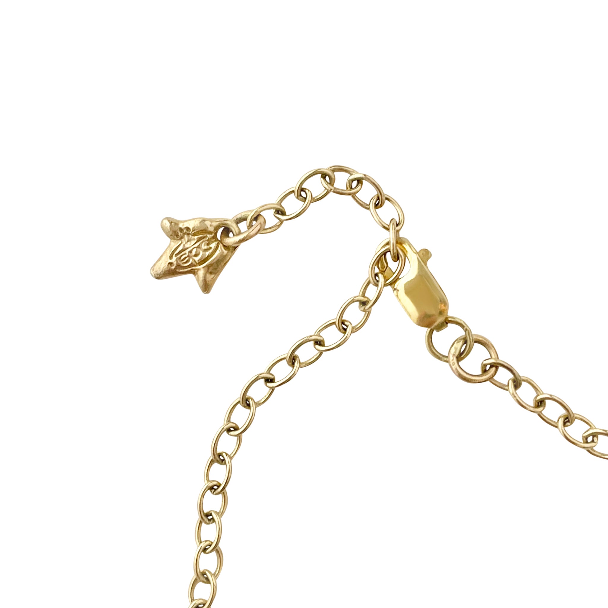 14K Gold with Lotus Bud and Heart Chain