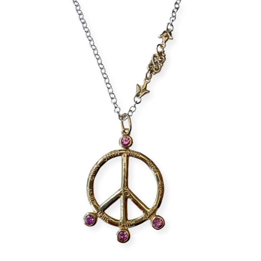 Pink Sapphire Peace Sign