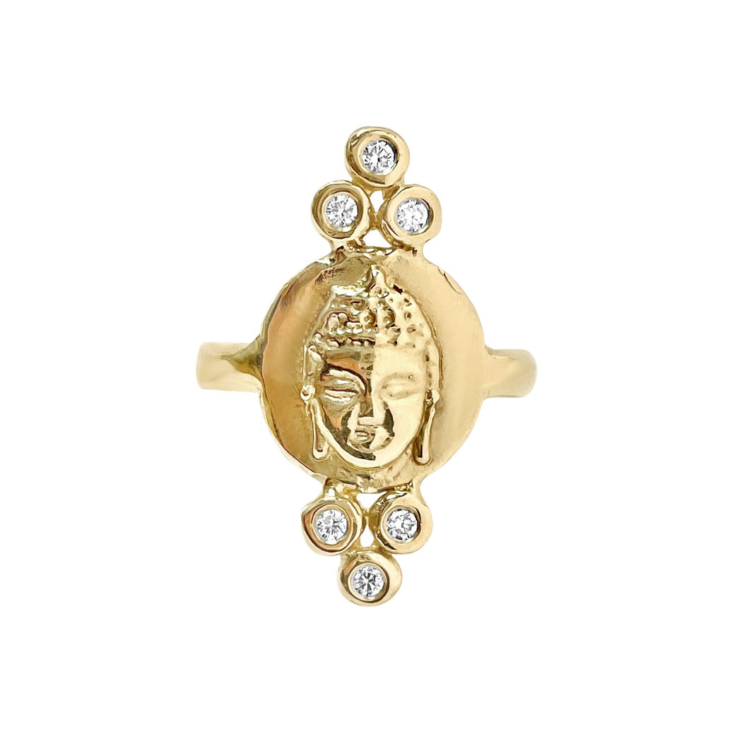 Triple Diamond Buddha Ring