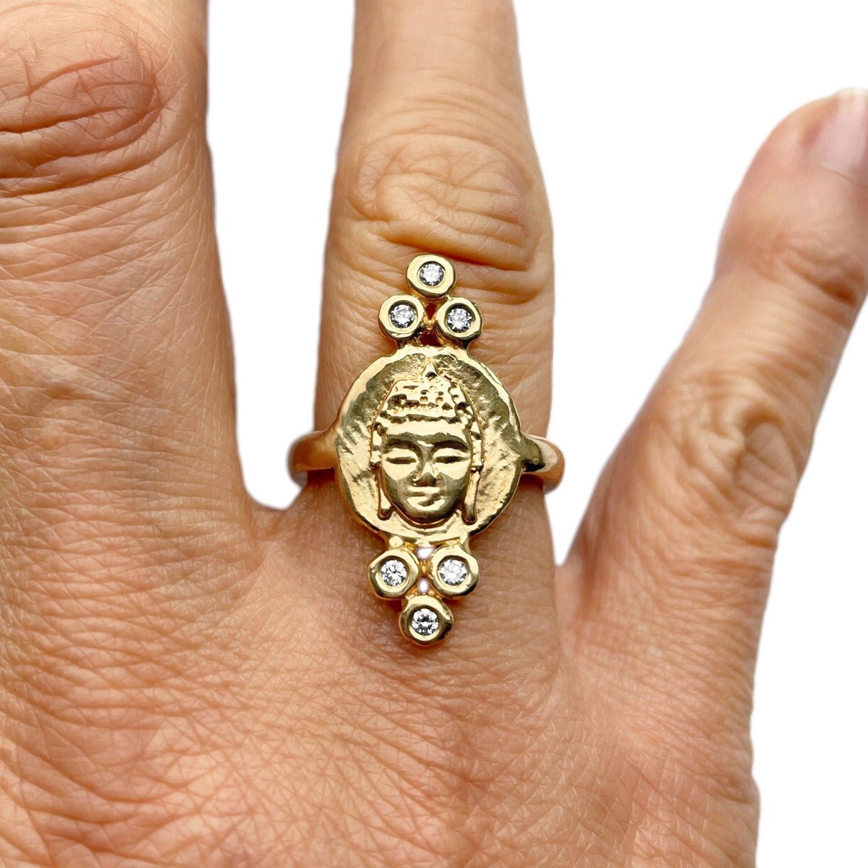 Triple Diamond Buddha Ring