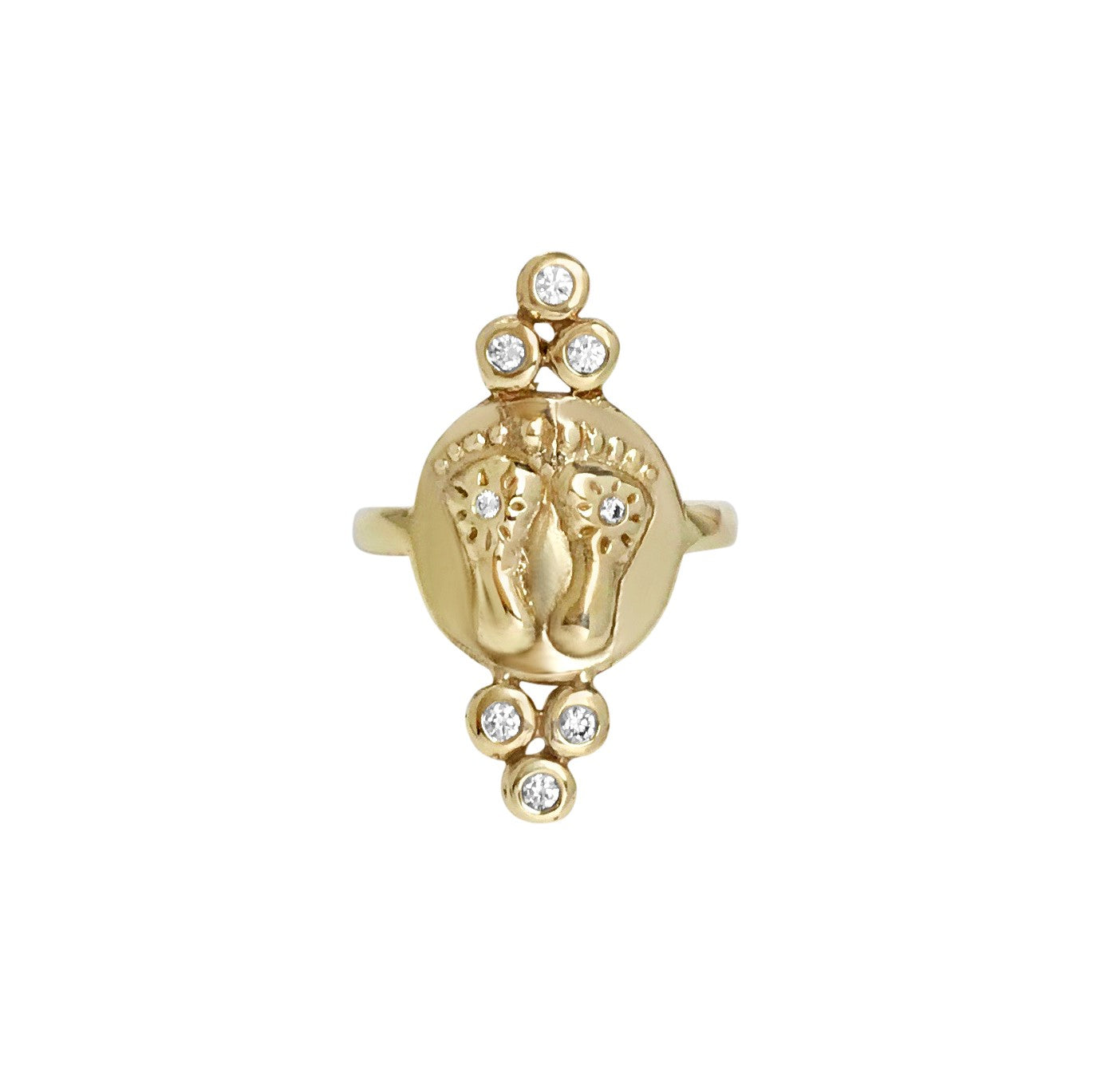 Triple Diamond Lakshmi Pada Ring